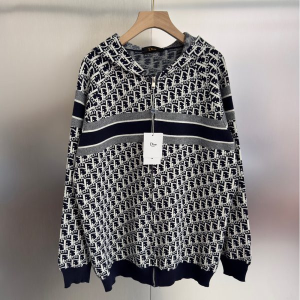 Dior Zipped Cardigan with Hood