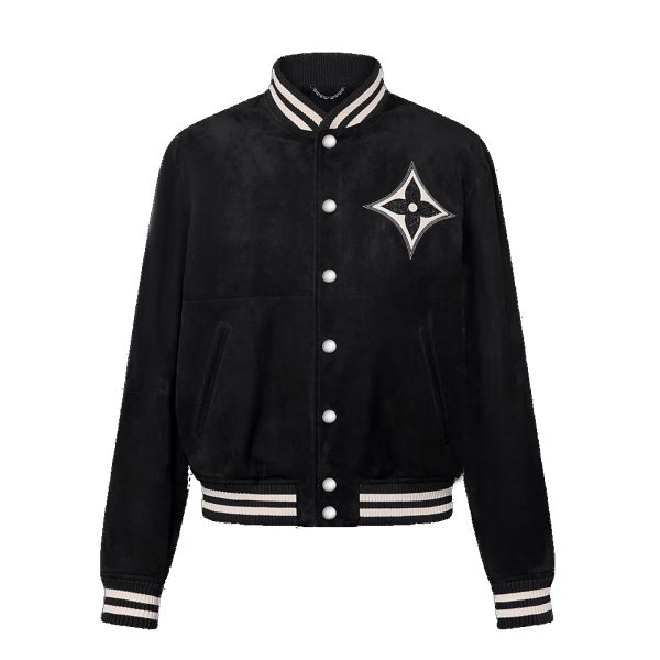LOUIS VUITTON Embellished Lambskin Bomber Blouson