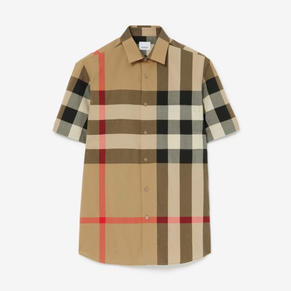 Burberry Check Cotton Shirt Short-sleeved