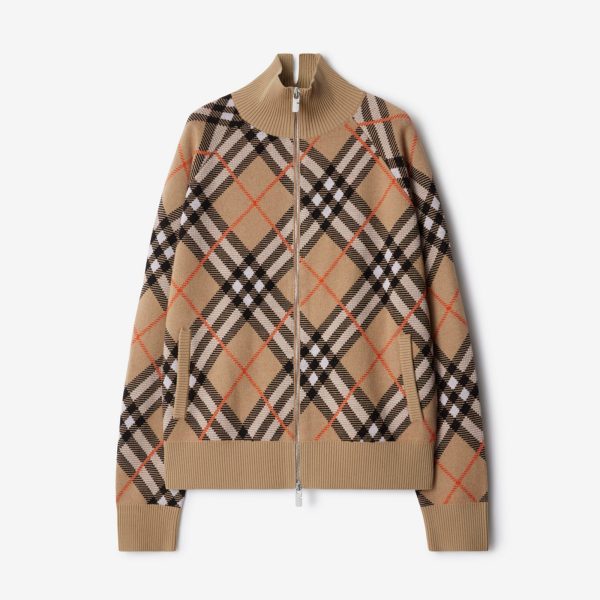Burberry Check Wool Mohair Blend Jacket
