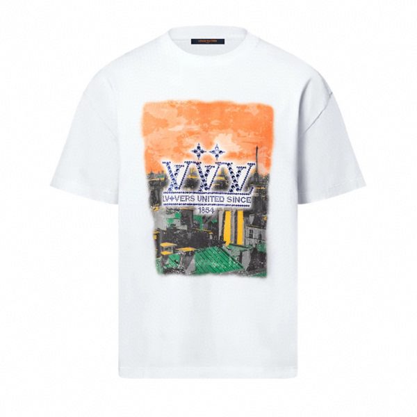 LOUIS VUITTON Embellished Graphic Cotton T-Shirt