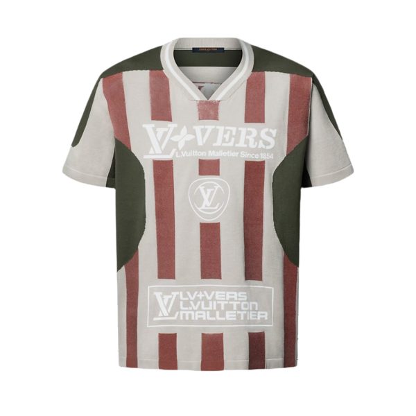 LOUIS VUITTON Intarsia Short-Sleeved V-Neck Top