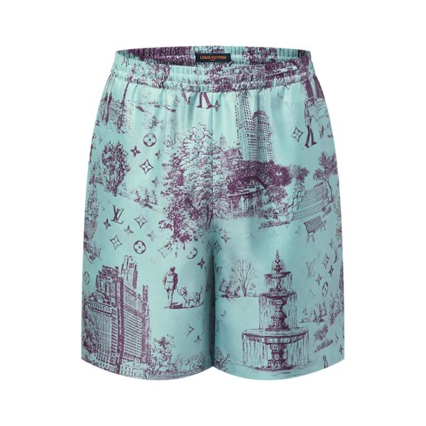 LOUIS VUITTON Printed Silk Shorts