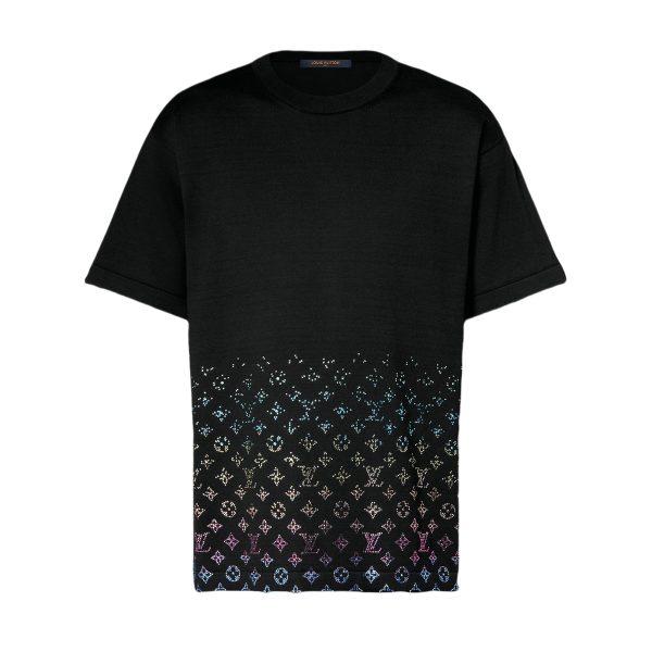 LOUIS VUITTON Monogram Gradient Embellished Short-Sleeved Crewneck