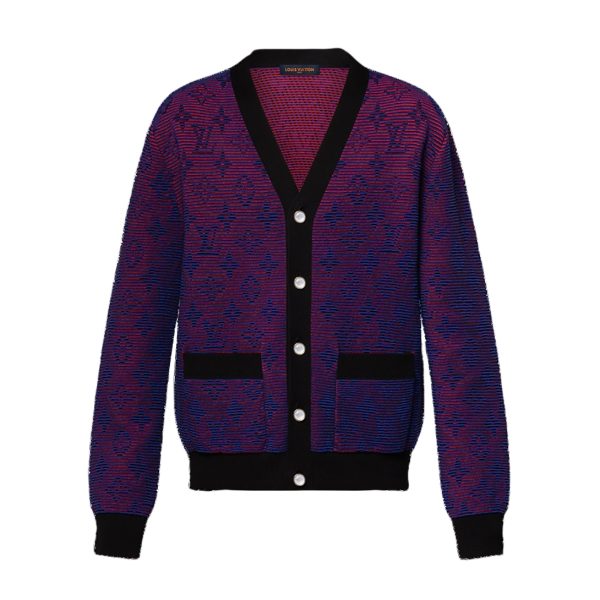 LOUIS VUITTON Optical Monogram Jacquard Cardigan