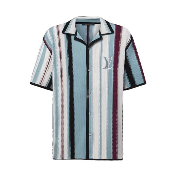 LOUIS VUITTON Striped Crochet Short-Sleeved Shirt