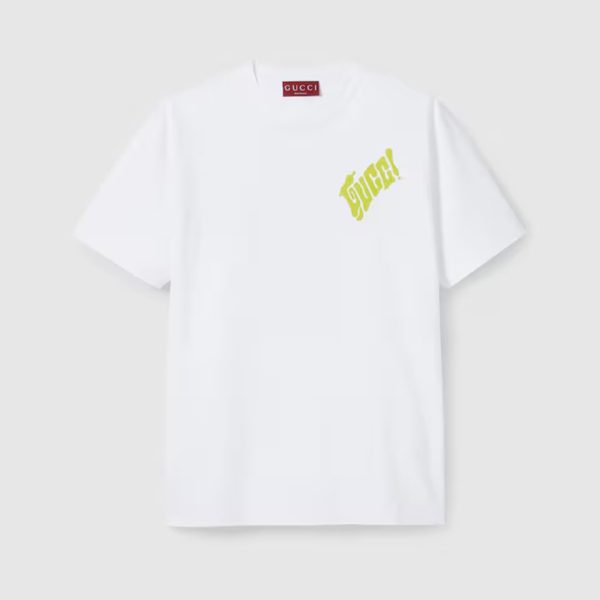 GUCCI COTTON JERSEY T-SHIRT WITH GUCCI LOGO
