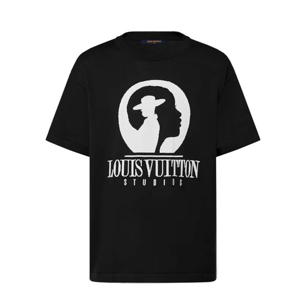 LOUIS VUITTON Short-Sleeved Cotton Intarsia Crewneck